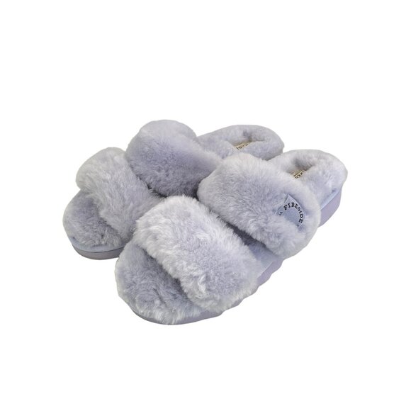Fireside by Dearfoams Benalla Shearling Double Band Slide Womens 9 Eventide NEW - Picture 1 of 9